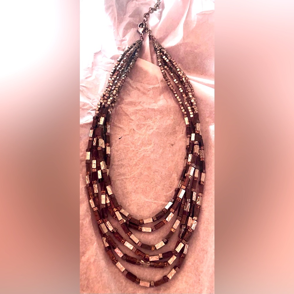 Black and Silver Beaded Necklace Statement Jewelry | NEW | Quality - Good Weight